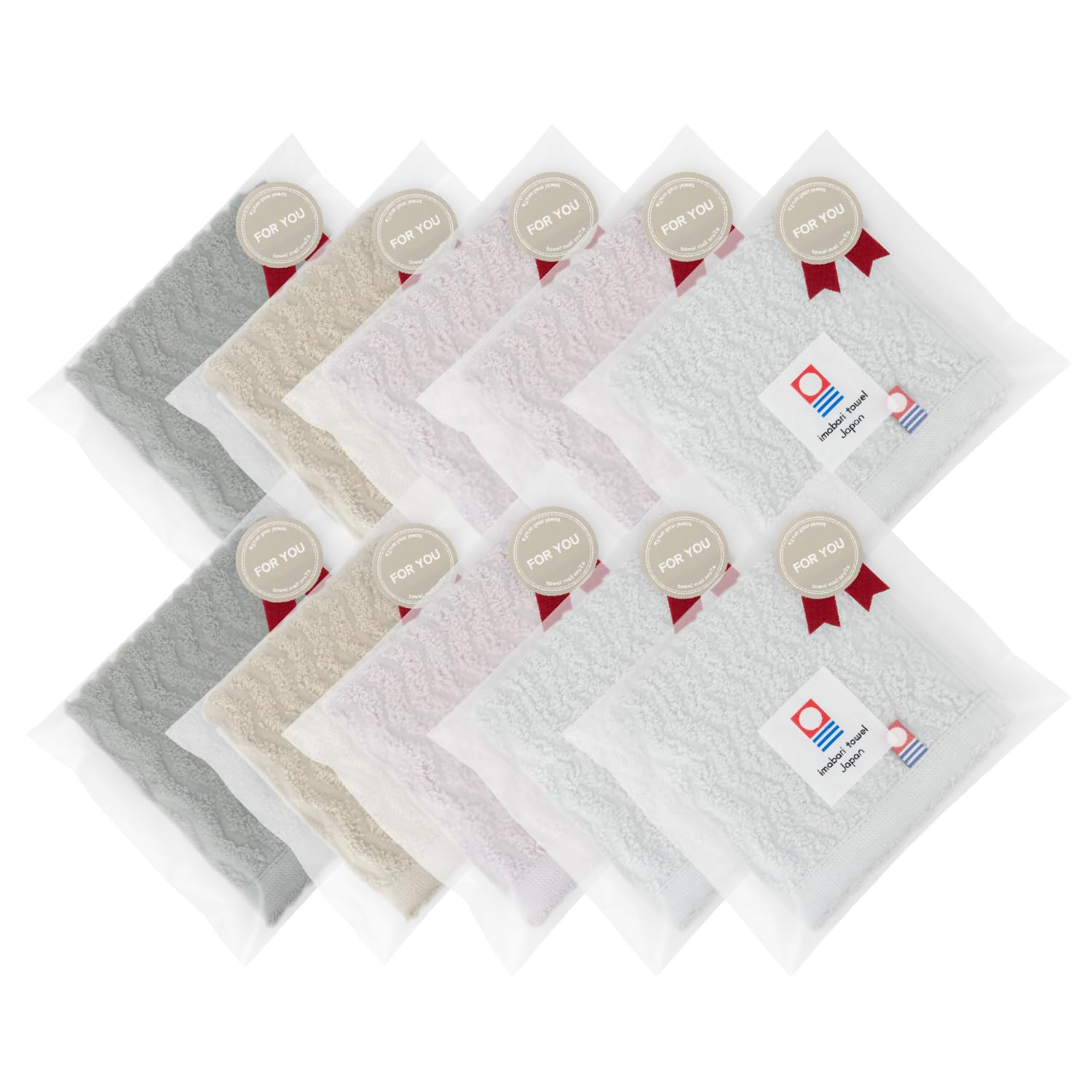 OruTa Imabari Towel Handkerchief Set of 10 Cotton 8.7x8.7in Japan
