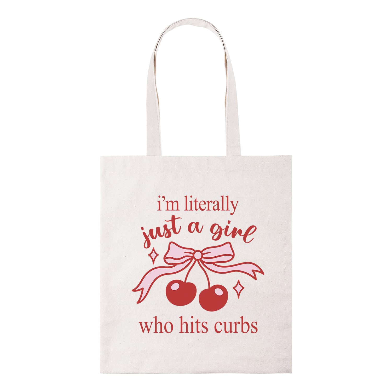 New Spirit Original Driving, I'm literally just a girl who hits curbs tote bag cotton shopper bags trending meme novelty funny joke humour driver drive car memes driving jokes