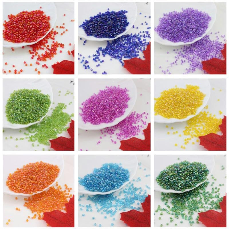 60000 pz 2MM Perline di Vetro a Colori UV per la Creazione di Gioielli Perline di Pony Perline di Riso Mnin Perline per Braccialetti Fai da Te Perline di Perle