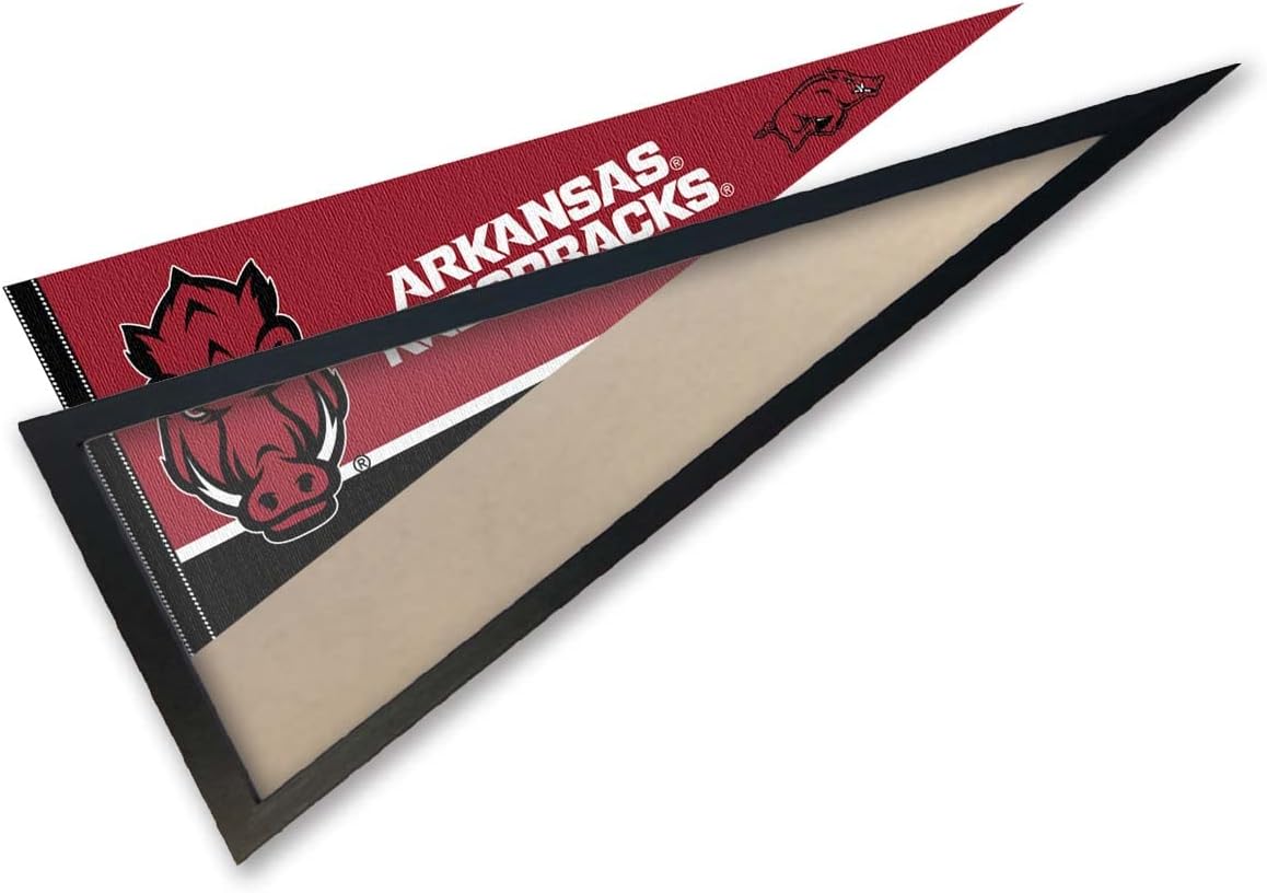 College Flags & Banners Co. Arkansas Razorbacks Pennant and Wood Pennant Frame