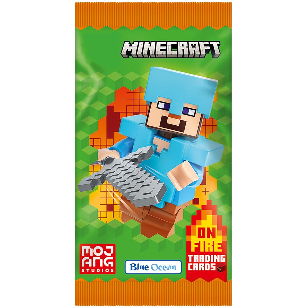Bundle mit Minecraft Serie 3 Trading Cards - 1 Leere Sammelmappe + 20 Booster + Exklusive Collect-it Hüllen