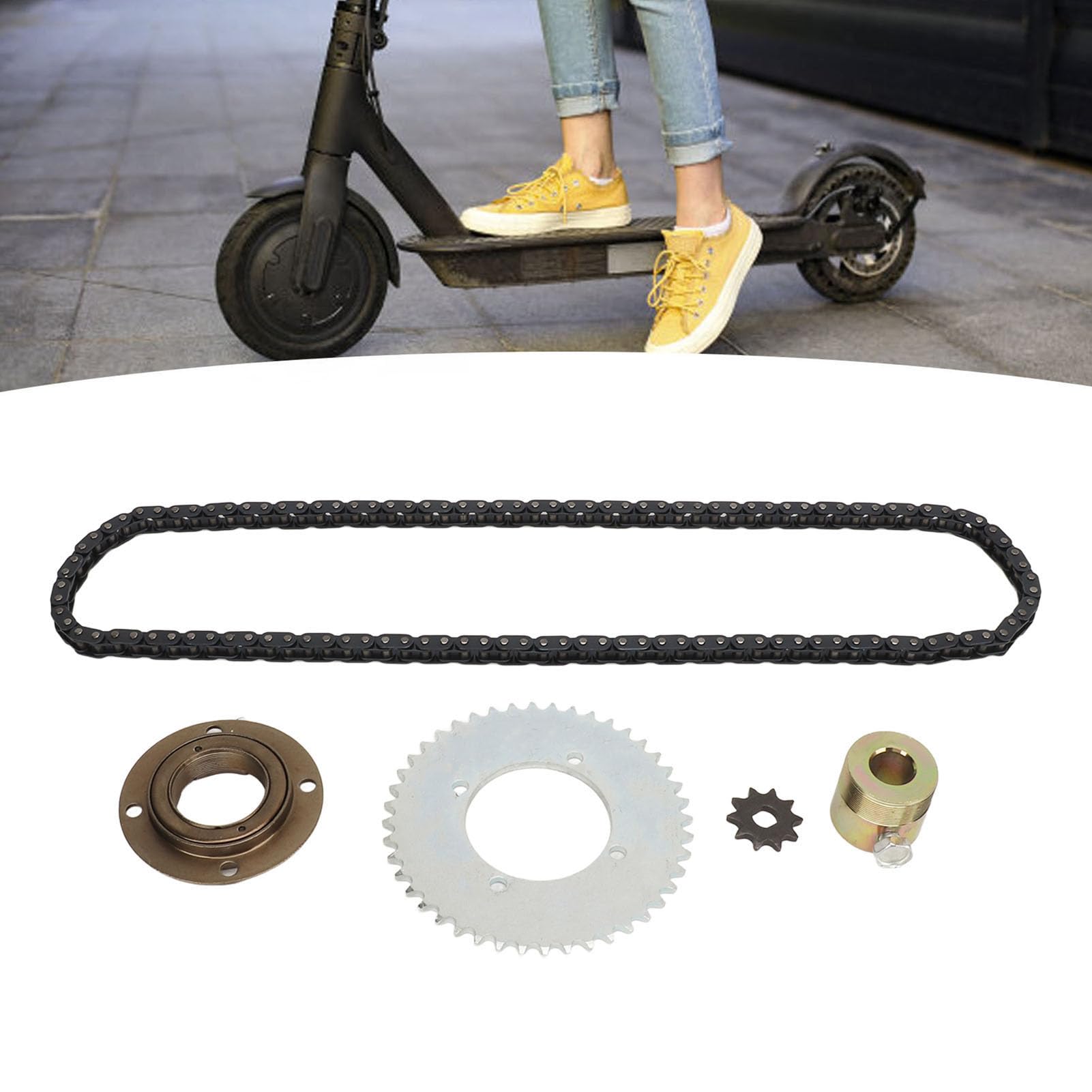 T8F 10T Kettenrad T8F 44T Kettenrad T8F 116 Glieder Kette Schwungrad 16 mm Goldverbinder Stahl T8F Kettenrad Kit für Mini Motorrad Roller Kart ATV
