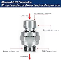 Vista 5 de NearMoon Adaptador de bola giratoria para cabezal de ducha, conector de ducha de latón macizo, junta esférica, componente de extensión universal