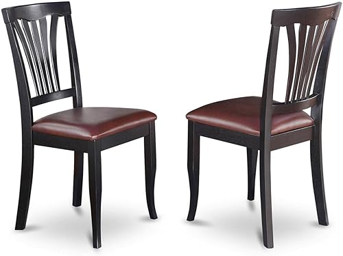 Miniatura 6 de East West Furniture AVC-OAK-C Avon - Juego de 2 sillas de comedor de cocina tapizadas con tela de lino, de madera maciza, color roble