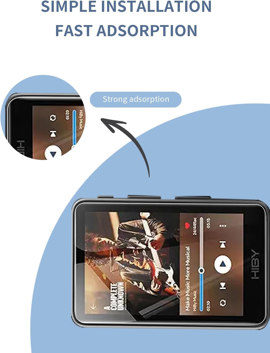2 Pack Anti Blue Light(HD) Screen Protector for HiBy R1 3 Inch, PET Protective Film Eye-Caring Compatible with HiBy R1 MP3 Player