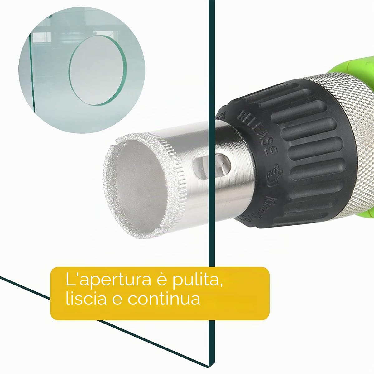 Flintronic Set di Punte Diamantate, 15 Frese a Tazza Diamantate Professionale Rivestimento di Diamante, per Vetro/Piastrelle/Ceramica/Marmo/Porcellana, Acciaio al Carbonio 8mm-50mm……