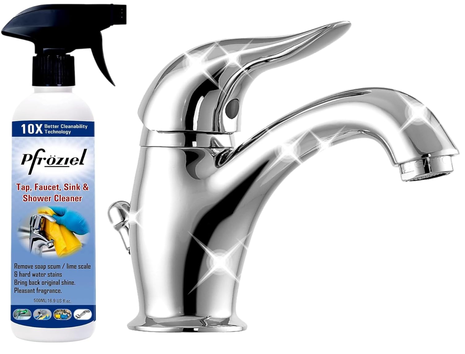 Pfroziel Tap cleaner spray Hard Water Stain Remover Bathroom Shower ...
