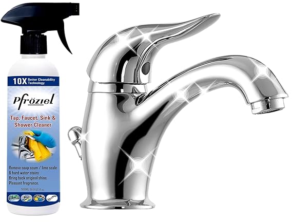 Pfroziel Tap & Shower cleaner I cleaning expert for Shower, tap, Faucet, sink, tubs I Removes Soap Scum/Lime scale/hard water stains I 500ml