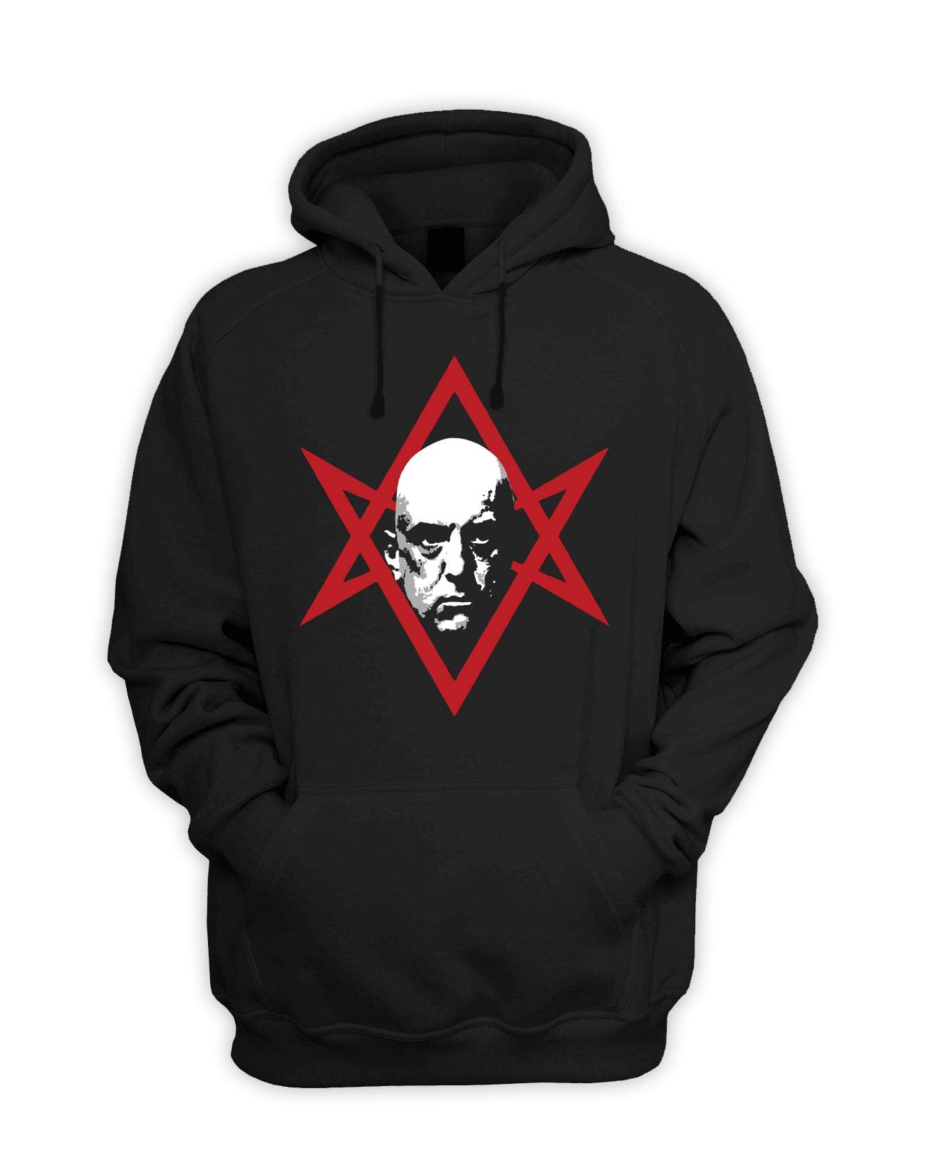 Tribal T-Shirts Aleister Crowley Unicursal Hexagram Pagan Pullover Hoodie (XL, Black)