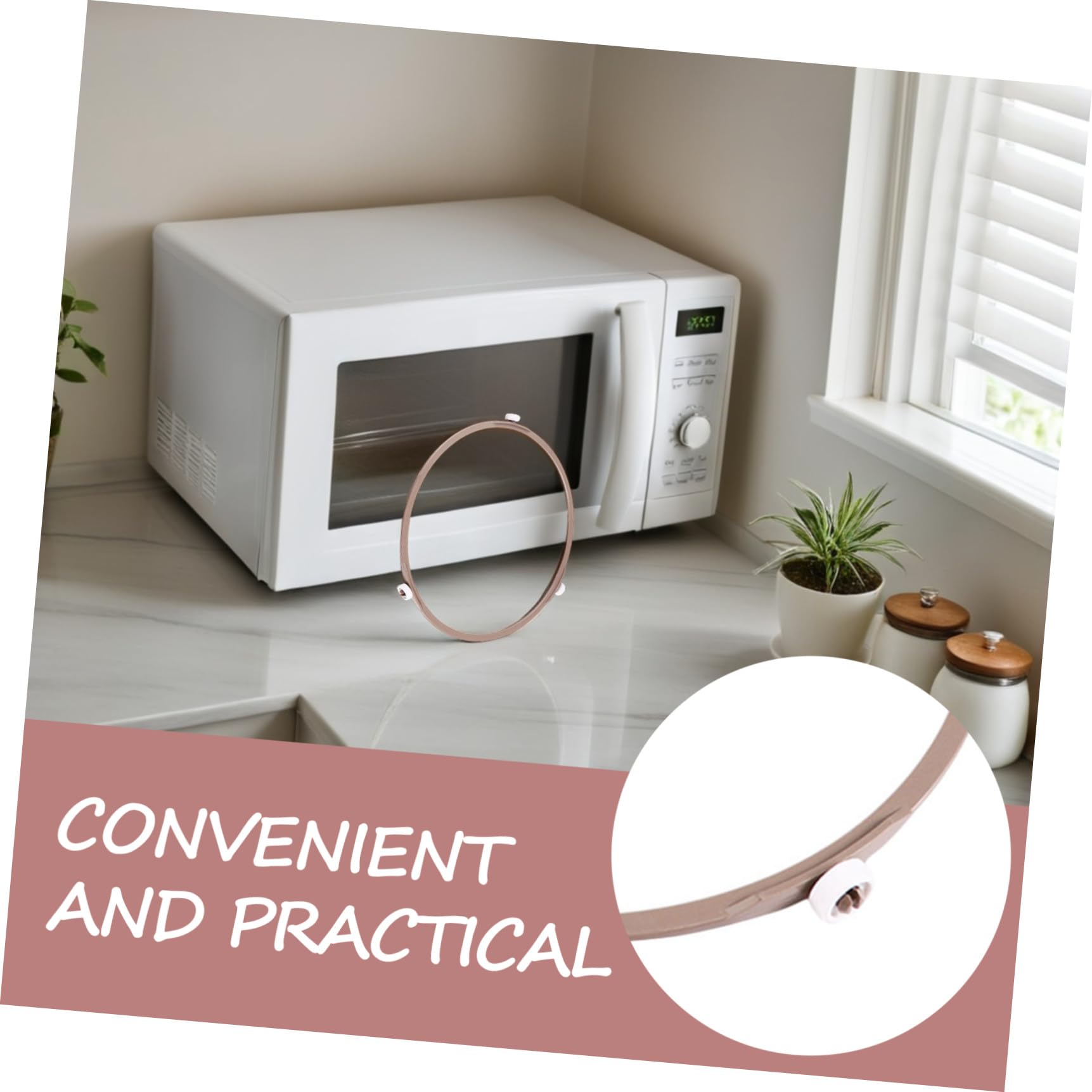 Toyvian Support Tournant Micro-ondes avec Roulettes Anneau de Rechange pour Plateau Tournant de Four à Micro-ondes Accessoire Cuisine Fiable et Facile à Installer