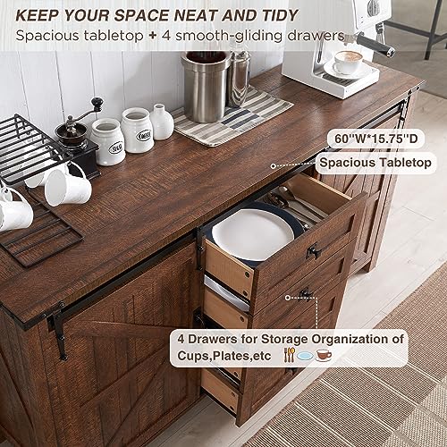T4Tream Farmhouse Sideboard Buffet Cabinet With Storage thumb #3