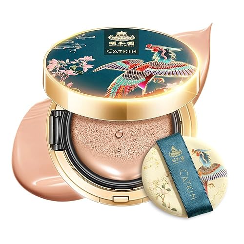 Catkin Phoenix - Base de maquillaje de suero antienvejecimiento con cobertura acolchada, acabado satinado transparente, repuesto incluido, beige