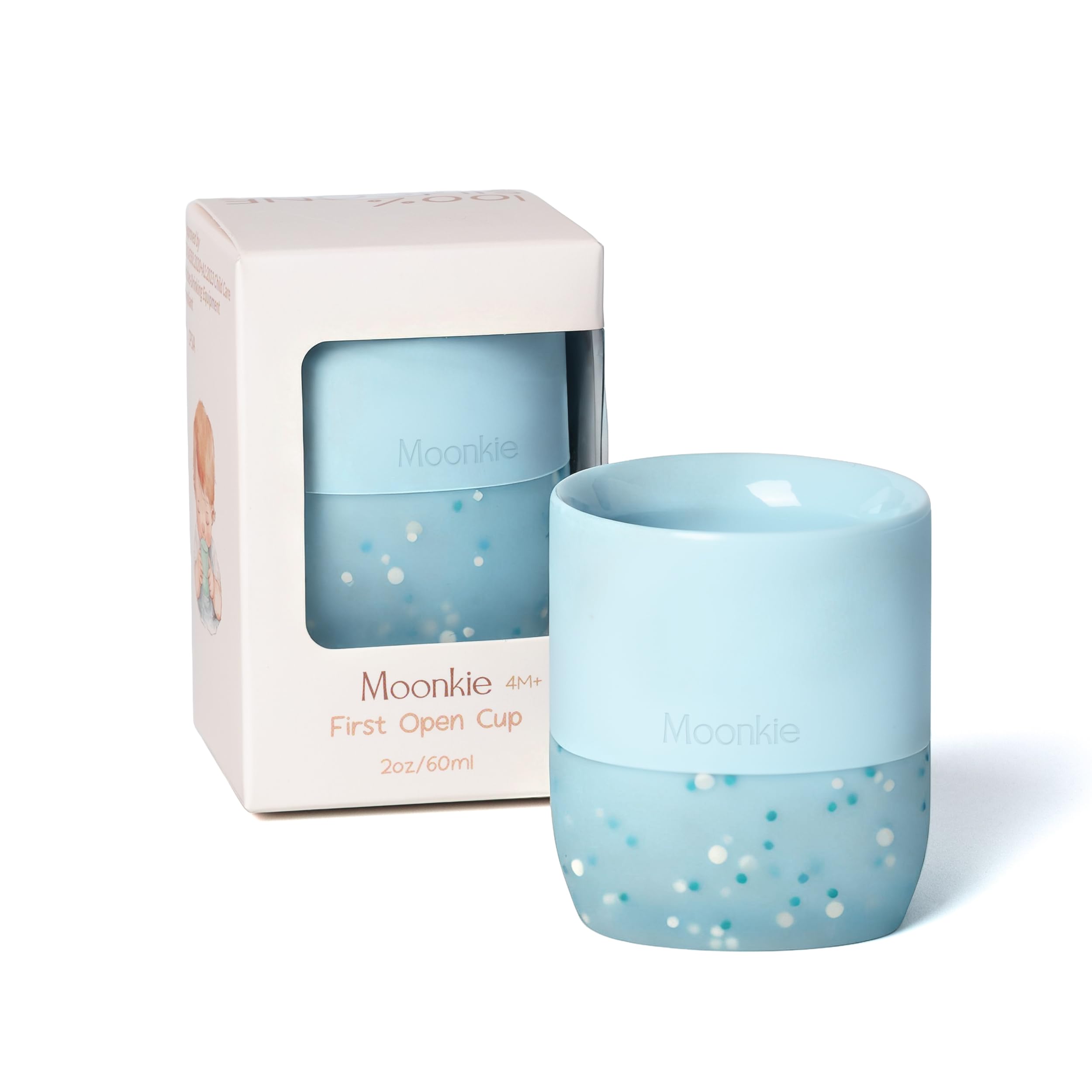 Amazon.com: Moonkie Silicone Baby Cup 4 Months+ | Tiny Open