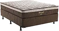 Ortobom Cama Box Casal Magnyfic com Molas Ensacadas e Ortopillow, Marrom e Bege, 138x188x65cm, 48.56kg