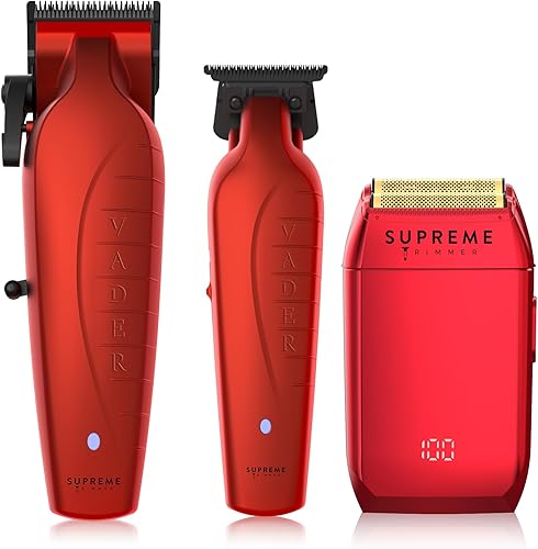 Supreme Trimmer Kit de peluquería 3 en 1 Vader Clipper, Vader Trimmer & Crunch Foil Shaver Cortadora de barba profesional para hombres, cortadora