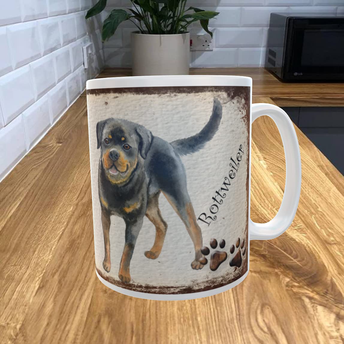 Shawprint Limited White Rottweiler 11Oz Coffee Mug My Dog's Bedtime Prayer Theme 92Drmug