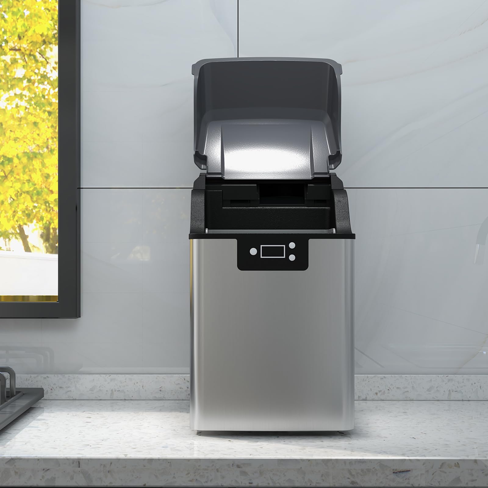 Aoile Nugget Ice Maker, Rapid Ice Making In 10-15min, 44lbs/24h, 3.3lb Ice Basket Capacity, 2.8l Water Tank, 52db Noise Level, Auto-Cleaning,Timer Function, Water Shortage And Water Full Reminder on Fridge.com - View 3