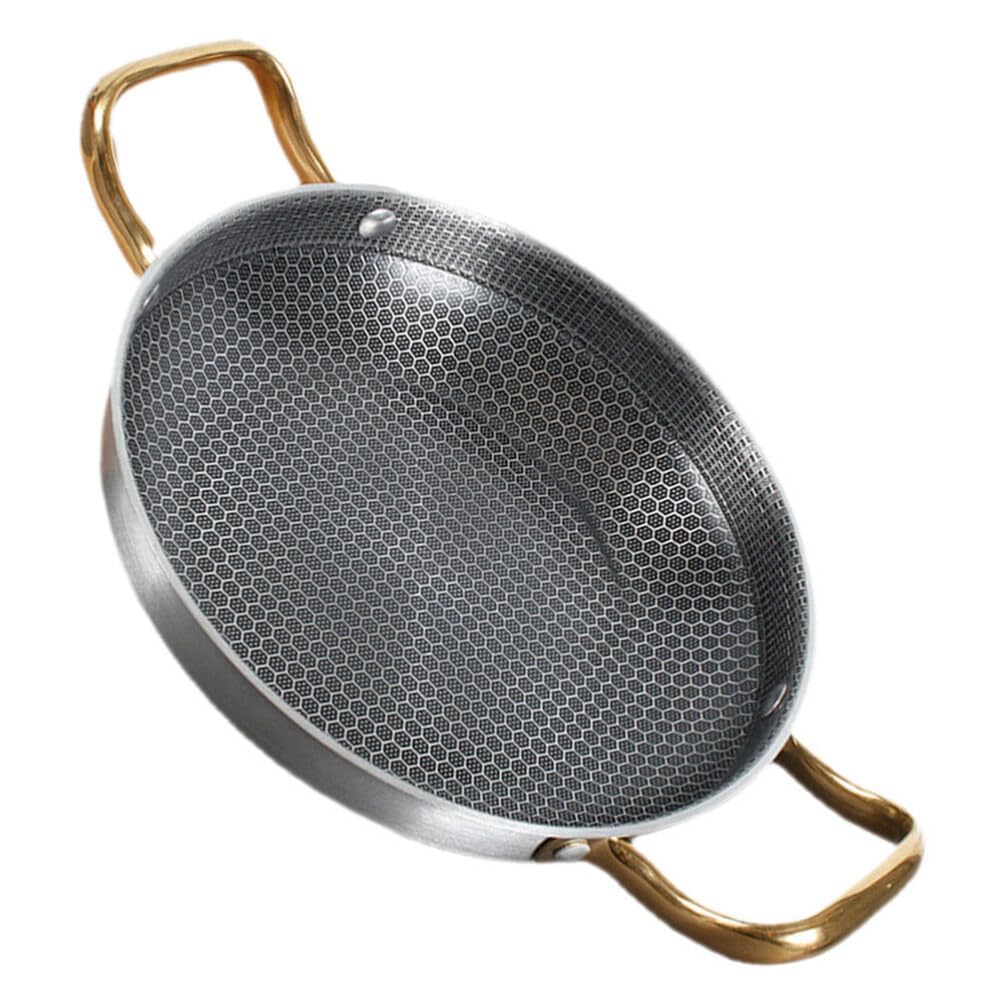 24cm Stainless Steel Seafood Frying Pan – Versatile Honeycomb Nonstick Griddle, Perfect for Frying, Searing, and Grilling, Durable & Easy-Clean Cooking Pan
