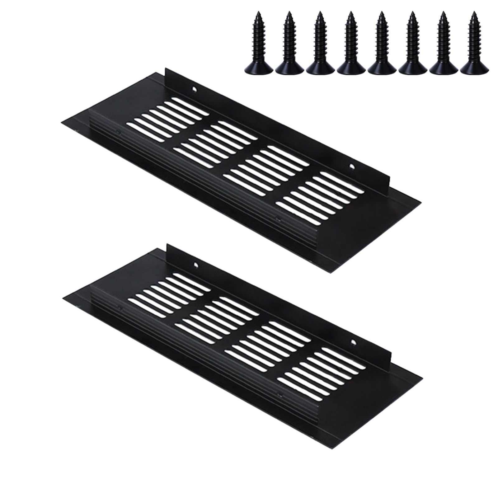 Grille Aeration Fenetre, Grille De Ventilation Rectangulaire Noire 200 Mm X 80 Mm, Grilles D'aération En Aluminium Pour Ventilation Des Chambres, Placards, Grilles De Meubles