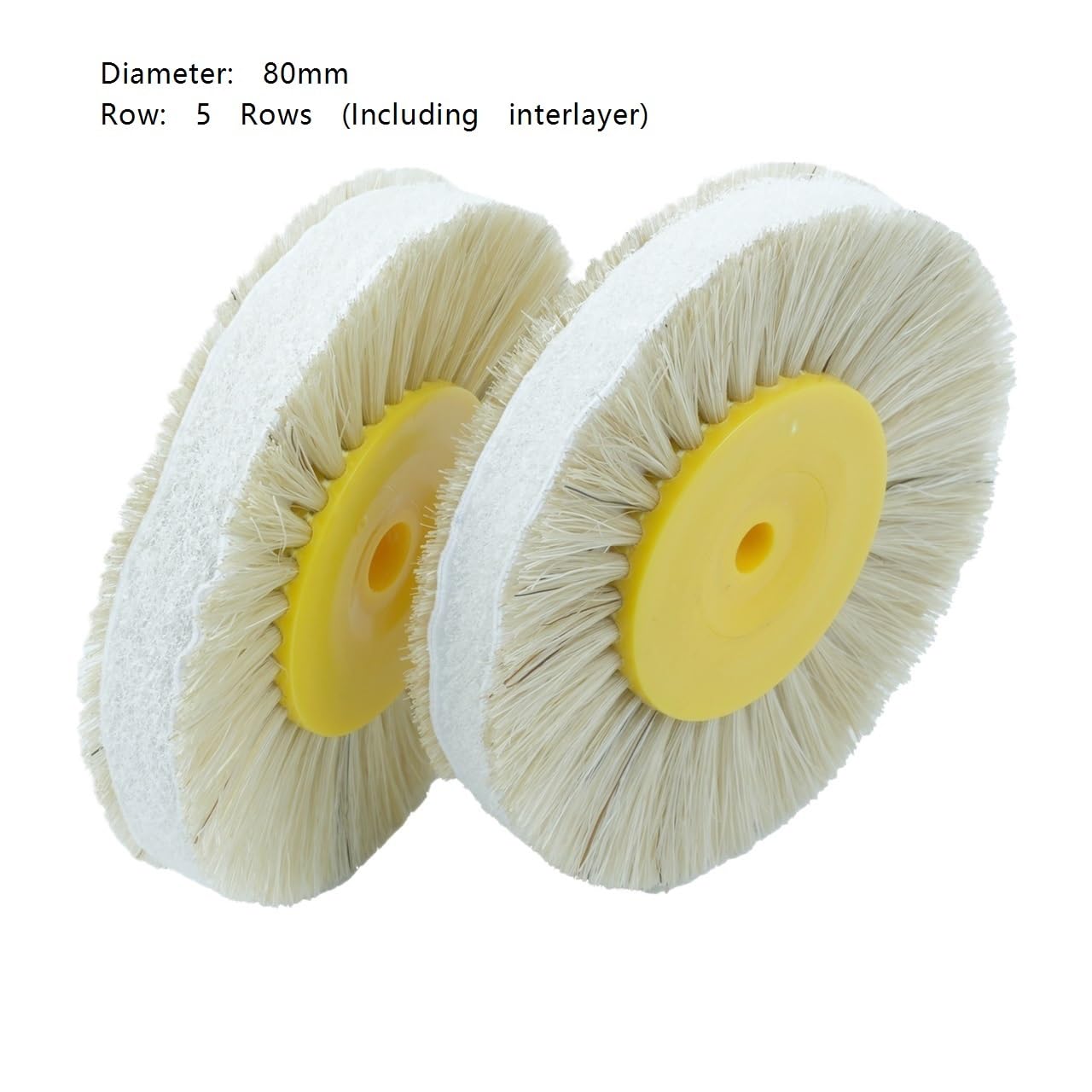 2 cepillos de pulido giratorios de plástico bIanc0 rígido con pestillo, materiales de laboratorio, diámetro 80 mm