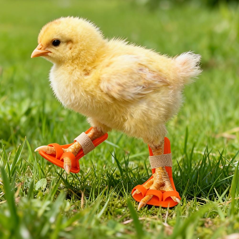 Tutore per Zampe di Pollo 8 Pezzi Correttore Gamba Allargamento Pulcini Supporto Zampe 2 Cinghie a Rotolo Uccelli