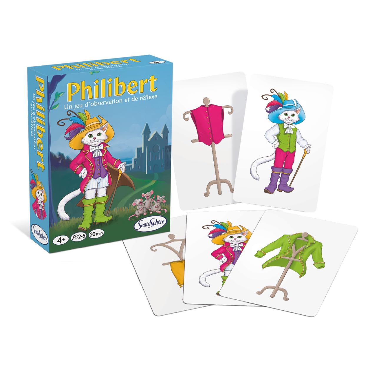 Sentosphère - Philibert - The Cat Head Up - Finds the Right Accessory and the Right Colour - Multiplayer - Observation and Reflex - Ages 4+ - 1350