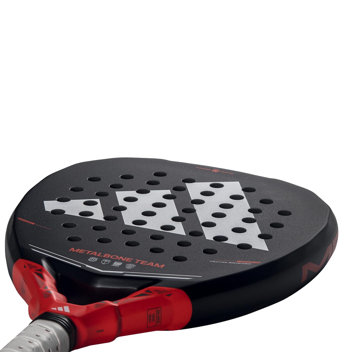 Pala de pádel adidas Metalbone Team 2026,Negra, Forma diamente,Goma eva Soft Performance,Fibra de Vidrio
