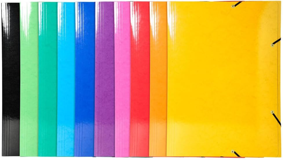 Exacompta Iderama Elasticated 3 Flap Folders, 425 GSM, A4 - Dark Blue, Pack of 25