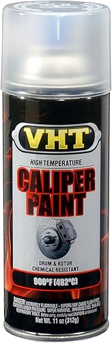 VHT (SP730-6 PK) Pintura transparente brillante para pinzas de freno de alta temperatura, 11 onzas, aerosol (caja de 6)