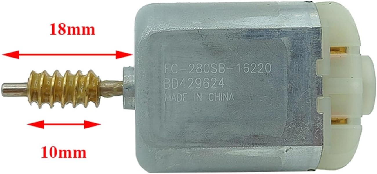 MOBYAT FC-280SB-16220 DC 12V Mini 24mm Worm Gear Shaft Motor Car Door Lock Actuator Folding Rearview Mirror Repair Motor 1Pcs (Size : Model B 23mm Shaft, Color : 12V)