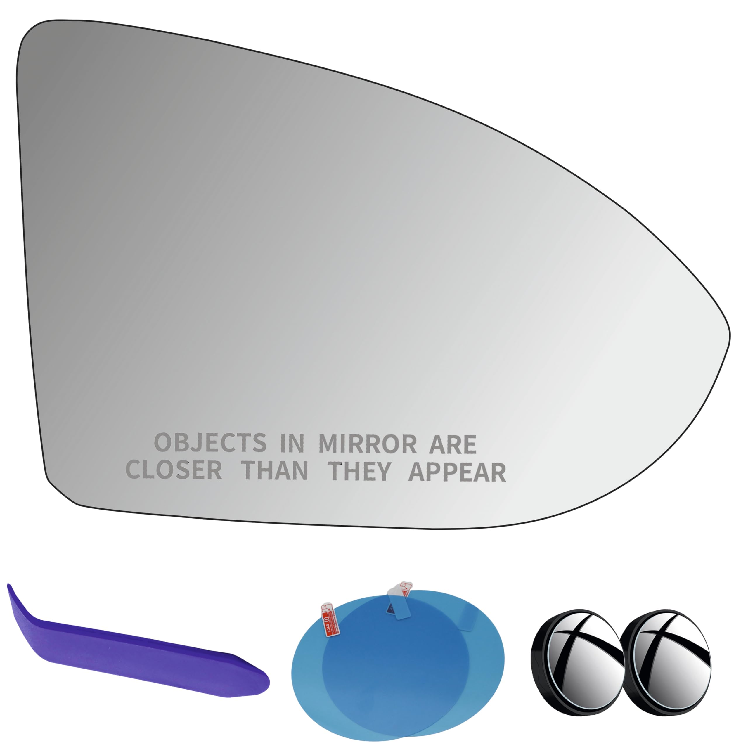 EAP Passenger Side Mirror Glass Compatible with VW Golf MK7 Golf GTI 2015-2021, eGolf 2015-2019, Alltrack 2017-2019, SportWagen 2015-2019, Jetta 2019-2021, Heated 5G0857522C, 17A857522E, 17A857522F