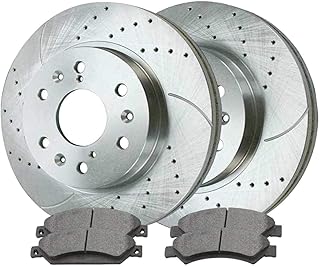AutoShack BRKPKG003935 Front Drilled and Slotted Brake Kit Rotors and Ceramic Pads Pair of 2 Driver and Passenger Side Replacement for Chevrolet Silverado 1500 Tahoe Suburban 1500 GMC Sierra 1500 4WD