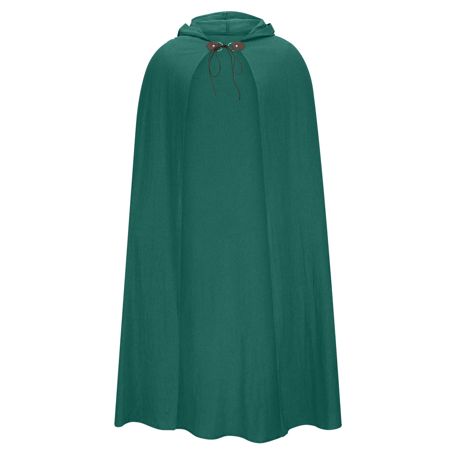 Mens Cotton Linen Medieval Cloak Gothic Steampunk Capes Hooded Coat Open Front Gown Outwear Renaissance Victorian Long Uniform Loose Fit Plain Dress Retro Wizard Overcoat Halloween Performance Costume