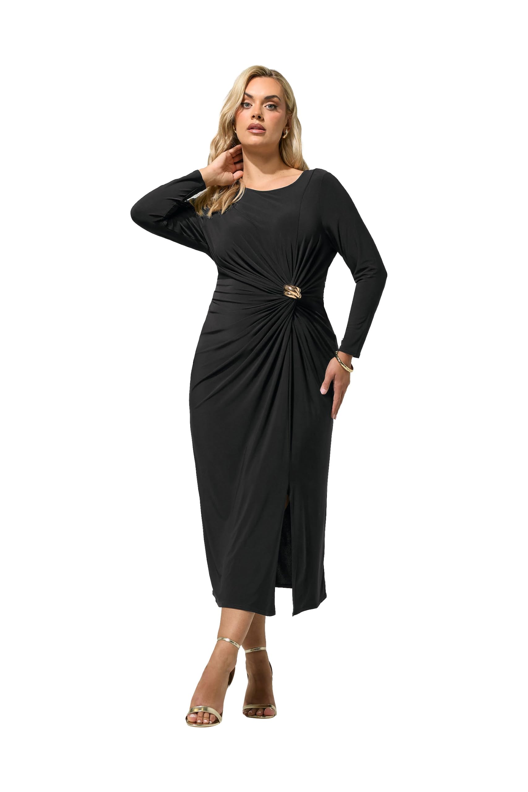 Yours London Curve Side Twist Buckle Dress - Women's - Plus Size Curve