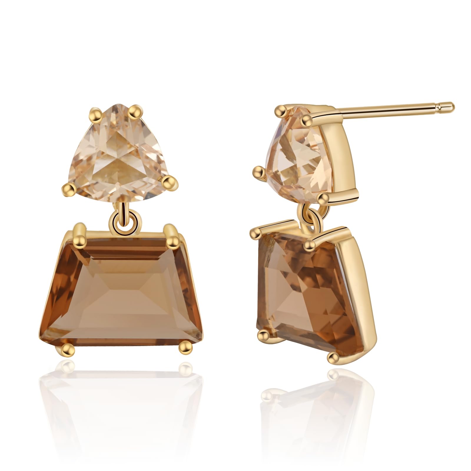 Hypoallergenic Brown Crystal Dangle Earrings for Women Brown Small