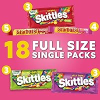 Vista 5 de SKITTLES & STARBURST - Surtido de caramelos de tamaño completo 37.05 onzas. Caja de 18