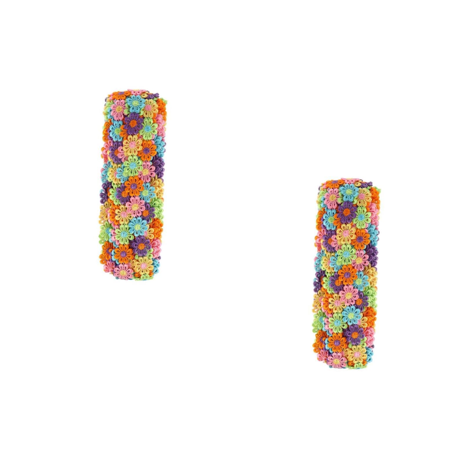 TEHAUX 2rollos Cinta De Encaje Floral De Yardas Para Decoración De Ropa Manualidades y Accesorios De Costura Para Bodas y