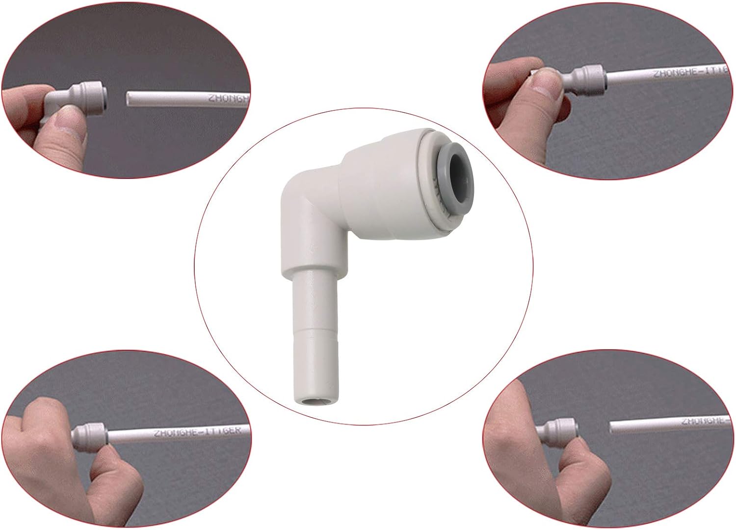 HJ Garden 5PCS 3/8 inch Plug Elbow Connector Quick Connect QC Reverse Osmosis RO System Parts Fittings