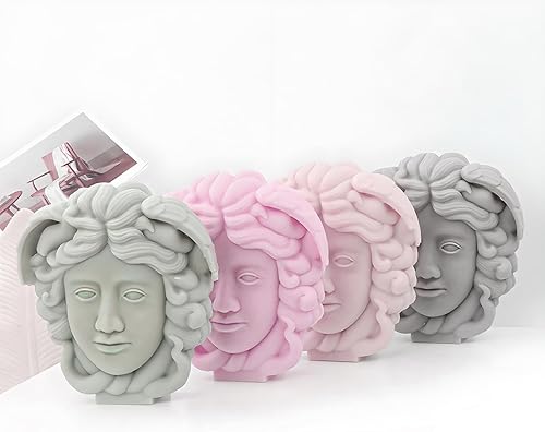 Miniatura 4 de Medusa - Moldes de fondant, molde para hornear chocolate de diosa de mitología, moldes de cara de cabeza de dibujos animados para decoración de