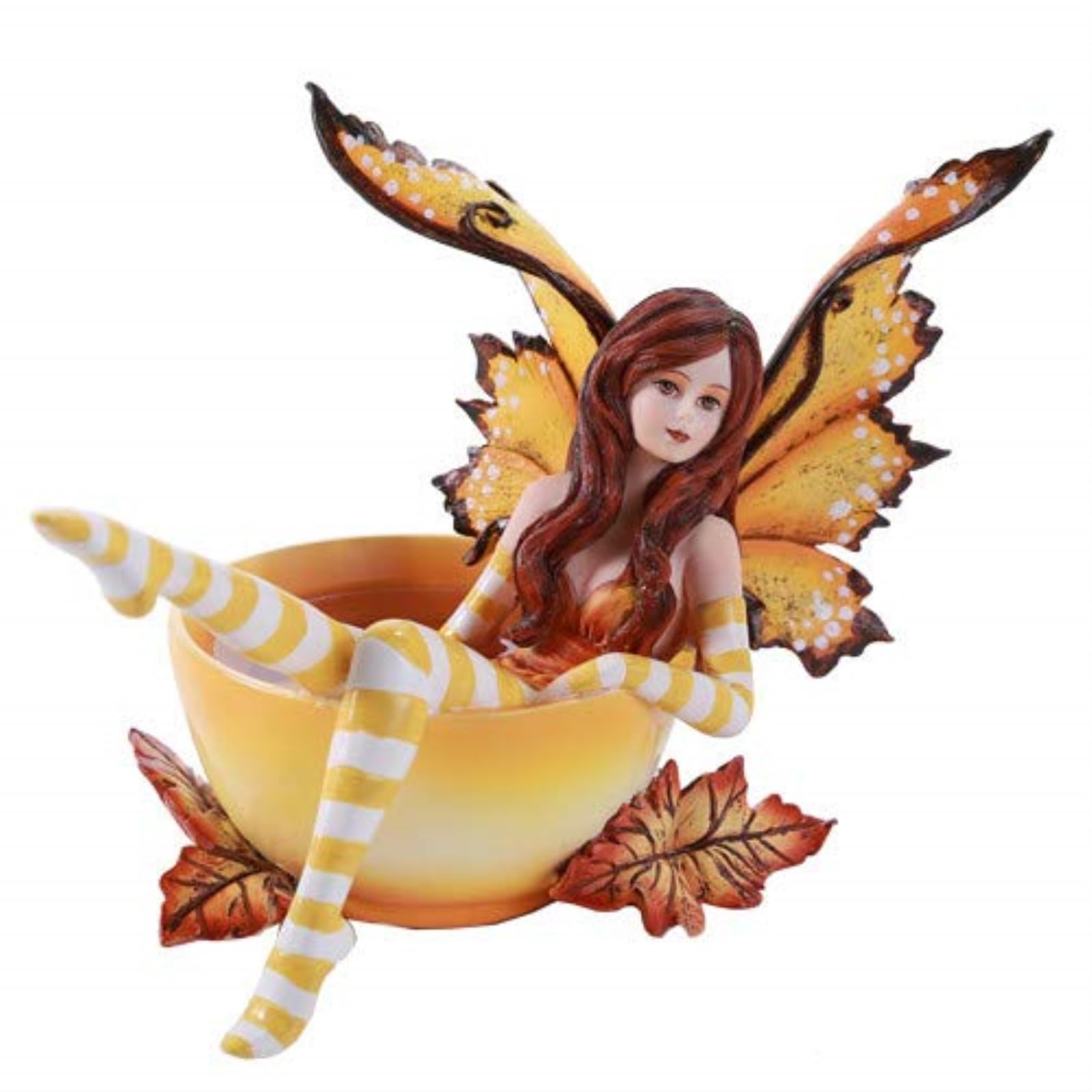 Pacific GiftwareAmy Brown Autumn Comfort Cup Fairy Fantasy Art Figurine Collectible 4.75 inch
