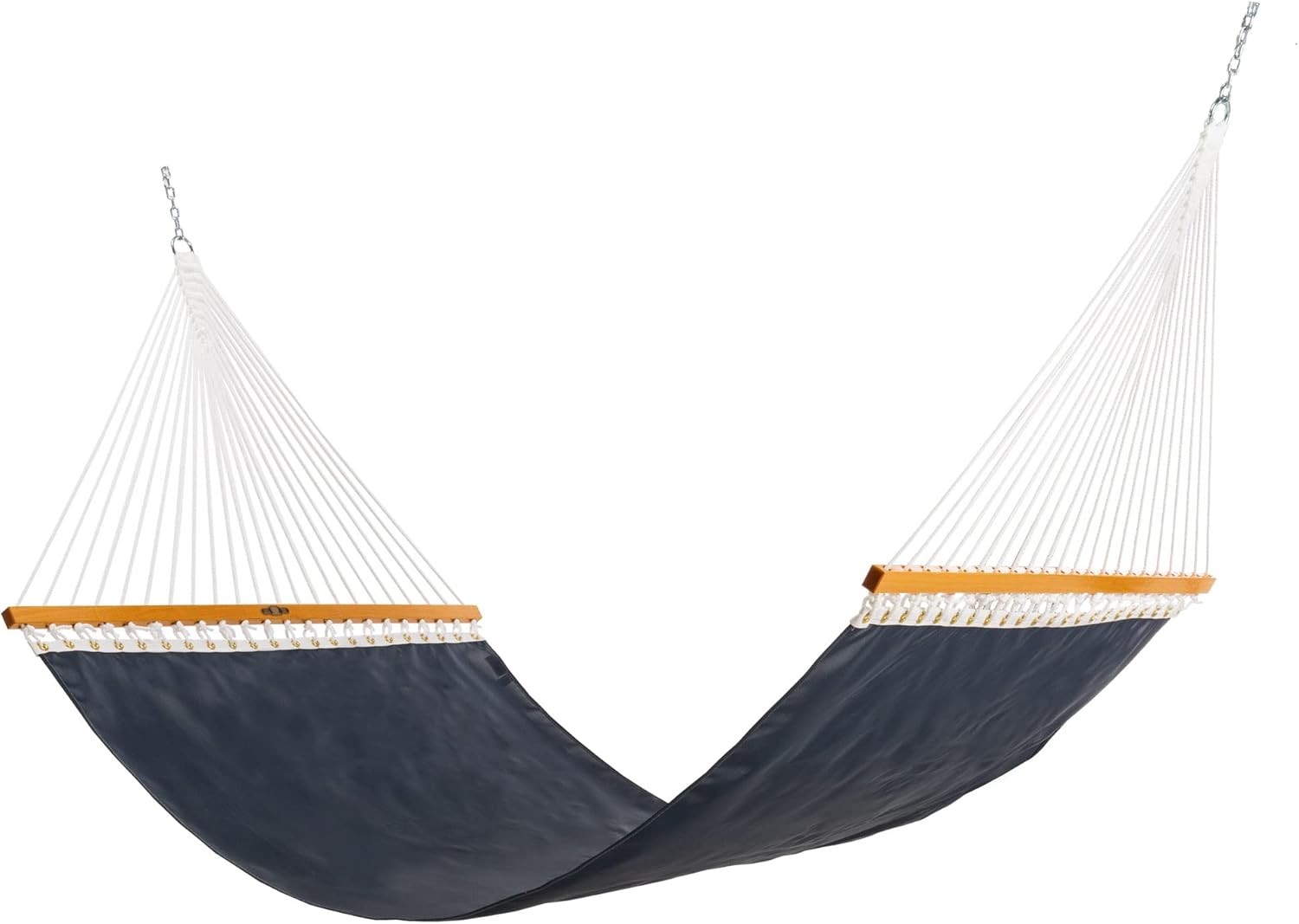 Original Pawleys Island Large Way Navy Sunbrella Quick Dry Hammock with Free Extension Chains & Tree Hooks, Handcrafted in The USA, 400 LB Weight Capacity, 13 ft. x 55 in.