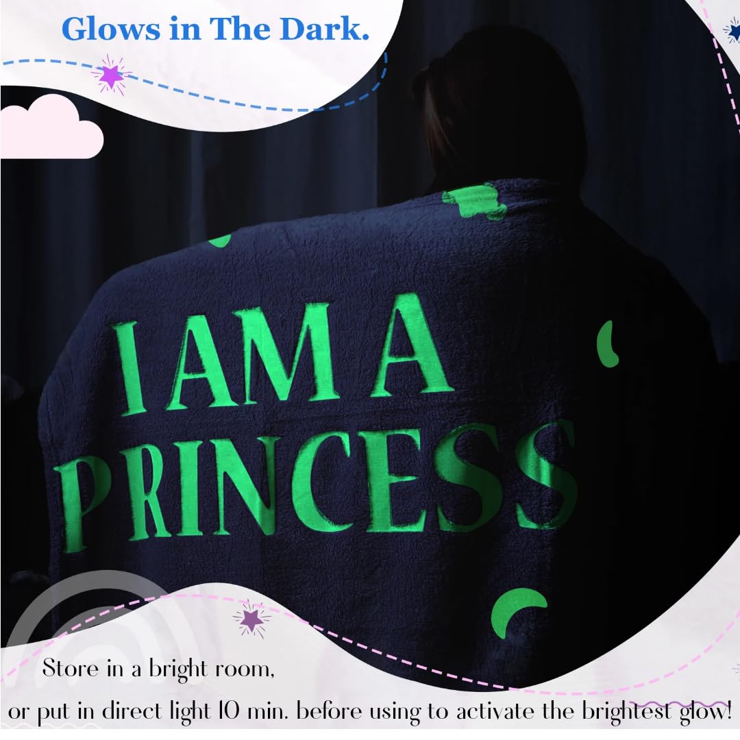 Glow in The Dark Blanket Gifts for Girls, Soft Blanket 3 4 5 6 7 8 9 10 Year Old Girl Gifts, Toddler Girls Toys Age 6-8, Gifts for Girl for Birthday Gifts Presents, 50