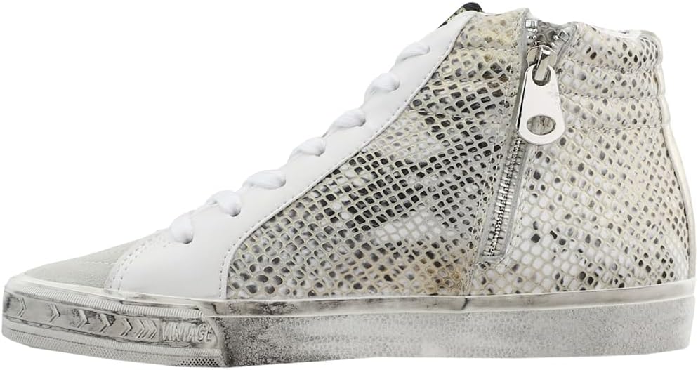 VINTAGE HAVANA Womens Kate Snake High Lace Up Sneakers Shoes Casual - Grey - Size 7 M