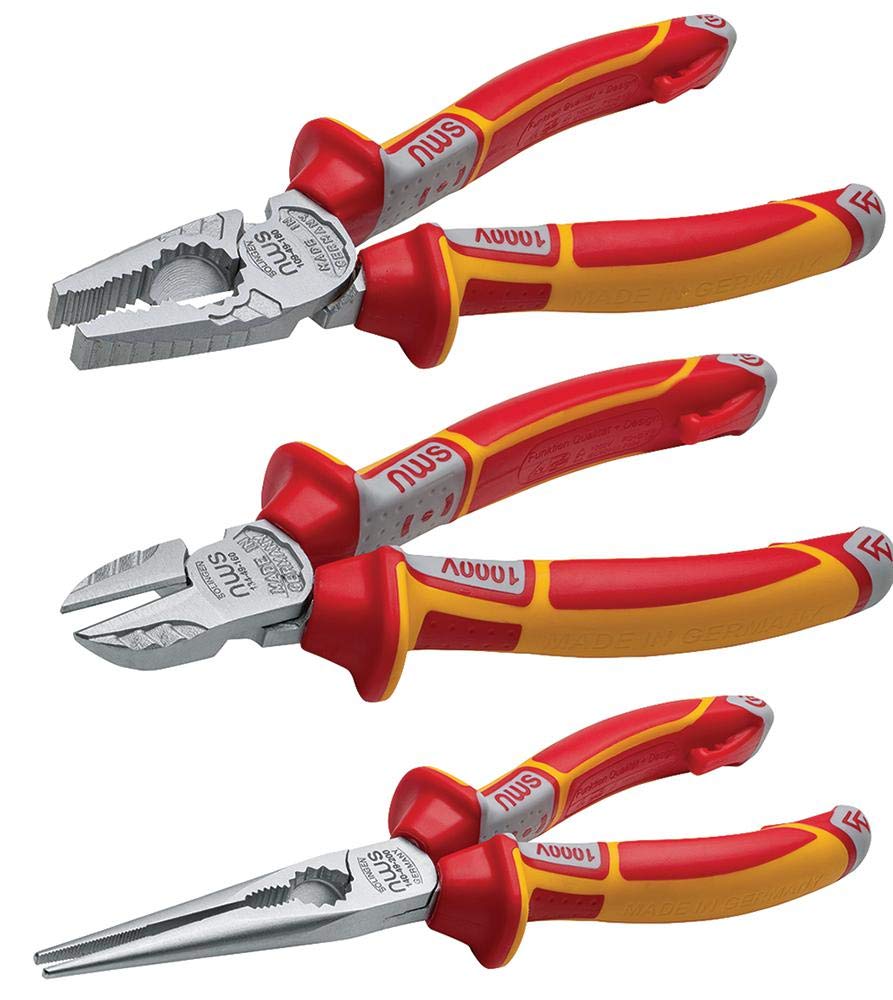 Nws Tri-Colour 3 Pcs Vde Plier Set | Pliers Sets Tools, 1 X Qty - Nw782-3K