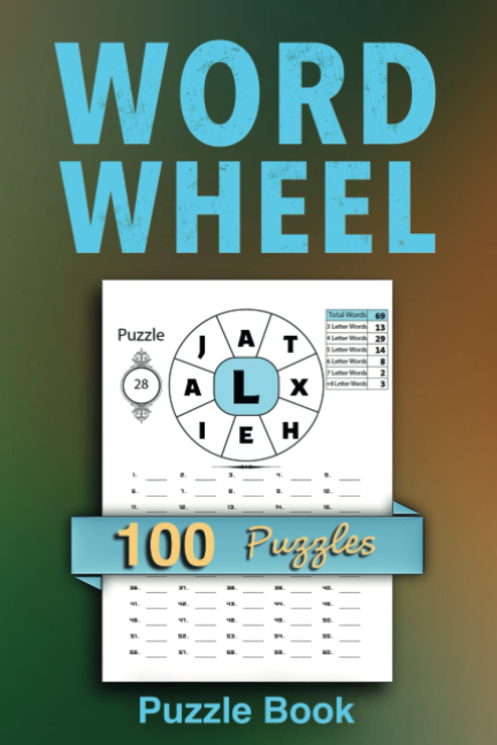 Word Wheel Vol. 1: 100 Puzzles, The game of spelling words, 6x9 Inches, Exercises & Solving.