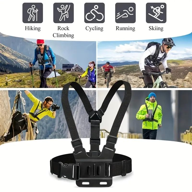 Image of yantralay Phone Chest Mount Strap Harness for iPhone 16, Samsung, Xiaomi, Go Pro Hero 13 /12 /11 /10 /9 /8 /7, Action Cameras & DJ I Os mo - Mobile Holder Belt for Vlogging, Biking, and Outdoor Sports.