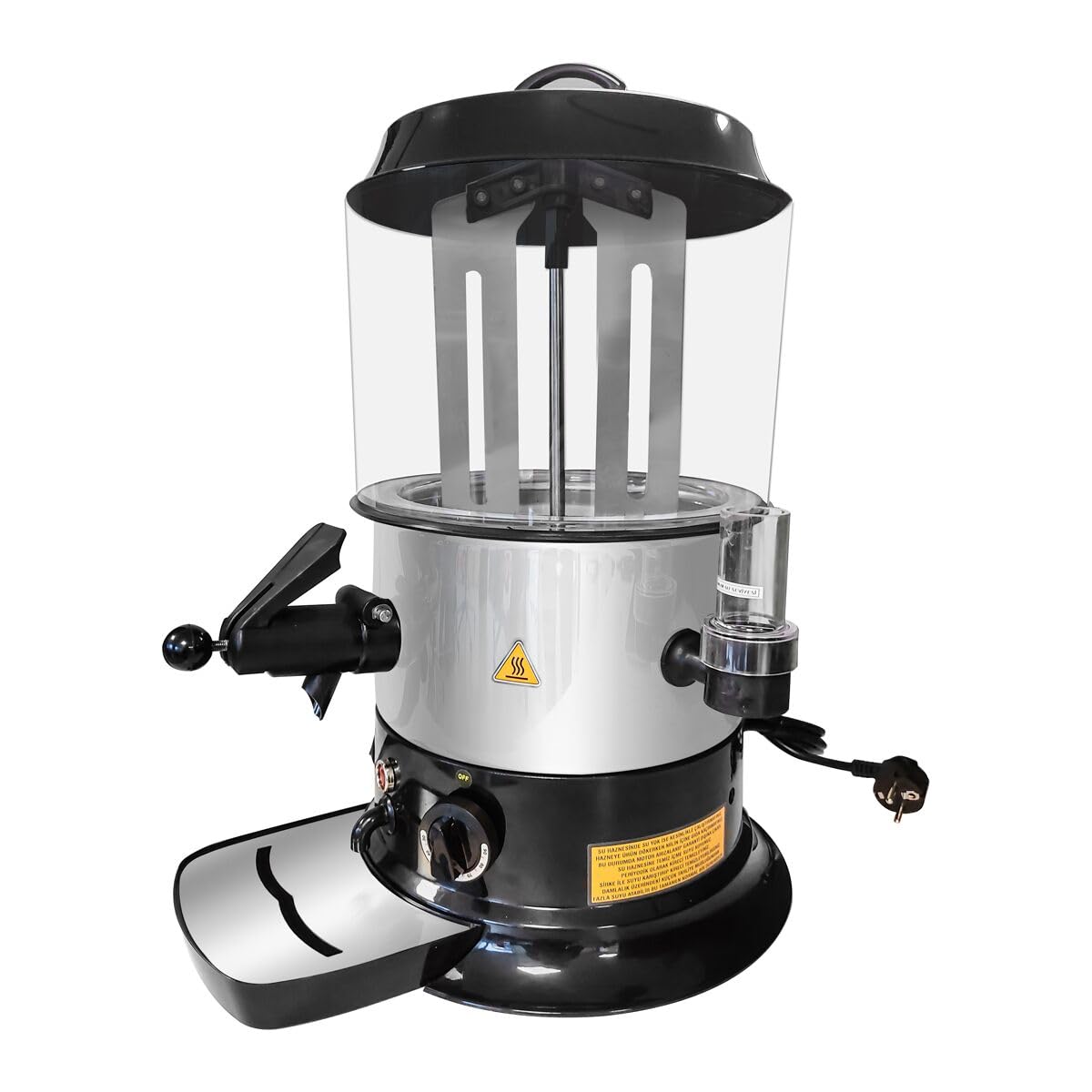 GGM Gastro Schokoladenspender SSRM9B – 9 Liter, Weiß/silber, Mit Wassertank & Temperaturregelung, 1,10 KW – Für Gewerblichen Einsatz