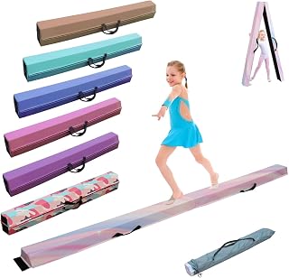 schwebebalken Kinder Schwebebalken klappbar Balken Gymnastik 240/270/300cm PU Leder schwebebalken für zuhause balancierbalken Balance Beam Training Beam für Kinder, Fitness/Training/Turnen