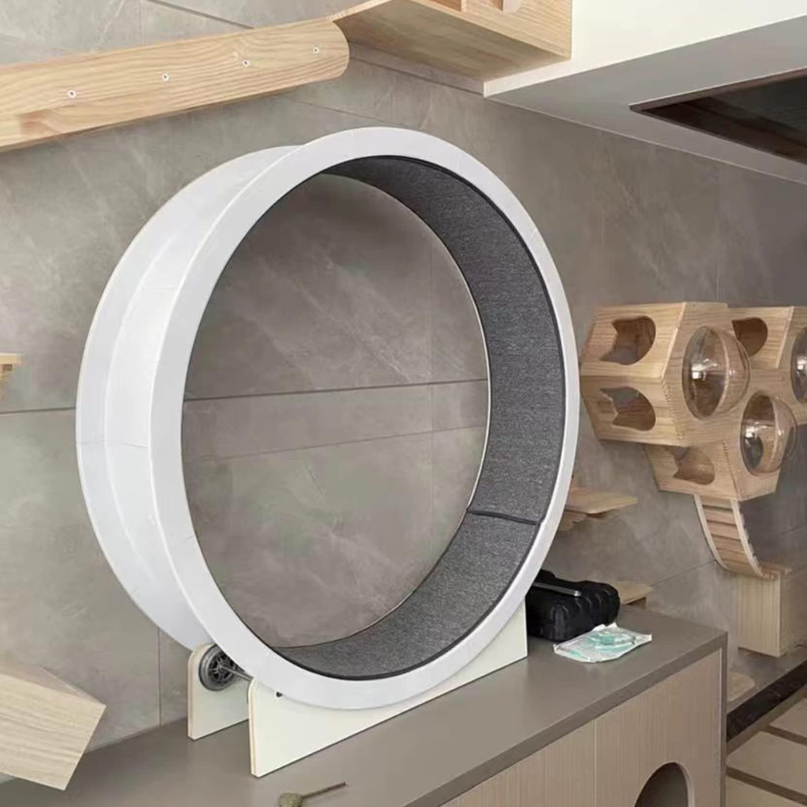 Rueda De Ejercicio De Gato,Ejercicio De Ruedas De Gato para Gatos Interiores,Cinta De Correr De Gato,Juguete De Gato Interactivo,para Actividad FíSica Y ReduccióN De Aburrimiento