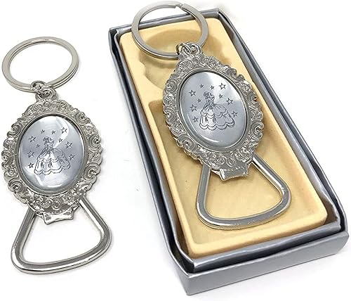 RBN Quinceañera - Llavero abrebotellas, regalo de 15 Mis membrillo 15 cumpleaños, dulce dieciséis cumpleaños, regalo para invitados, 12 unidades, 12